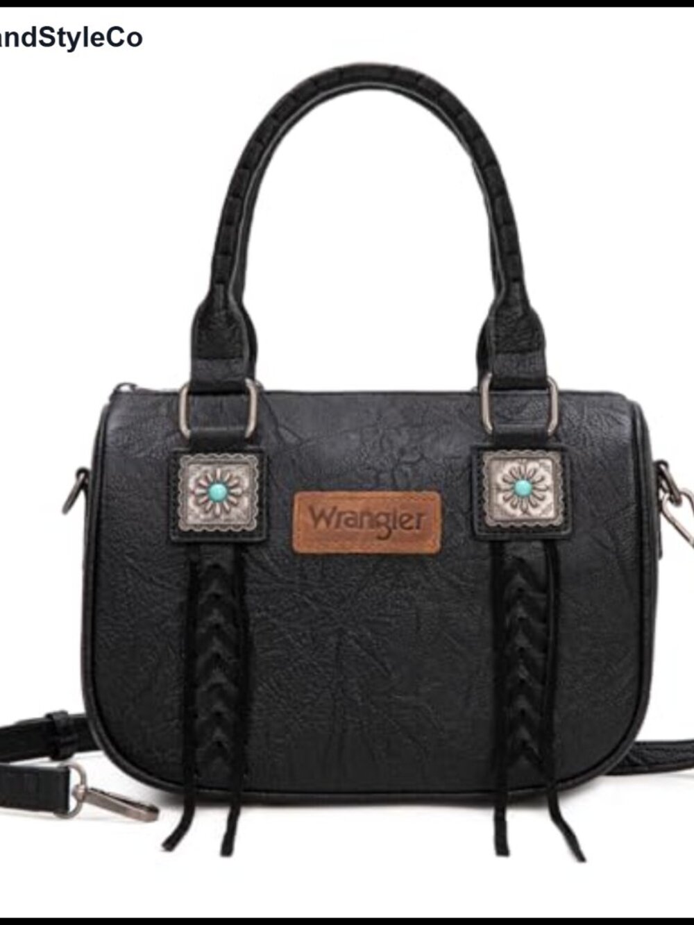 Wrangler Fringe Satchel Crossbody Purse Top Handle Shoulder Bag Detachable Strap